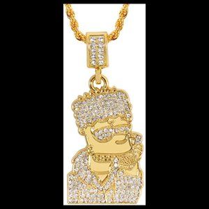 Men's 18K Gold Plated CZ Fully Iced Out Cartoon